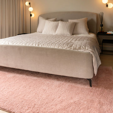 Soft Washable Blush Pink Shaggy Rug