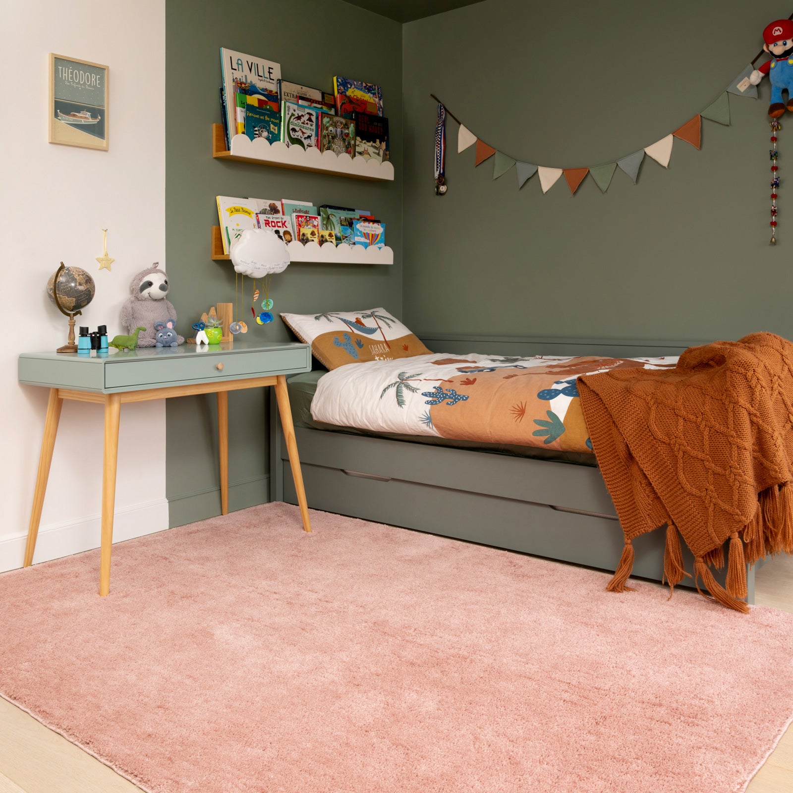 Soft Washable Blush Pink Shaggy Rug