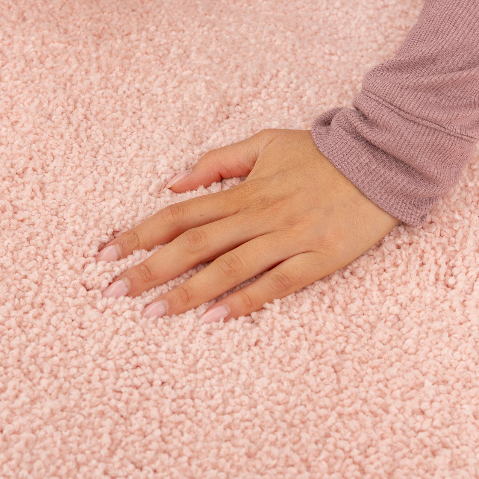 Soft Washable Blush Pink Shaggy Rug