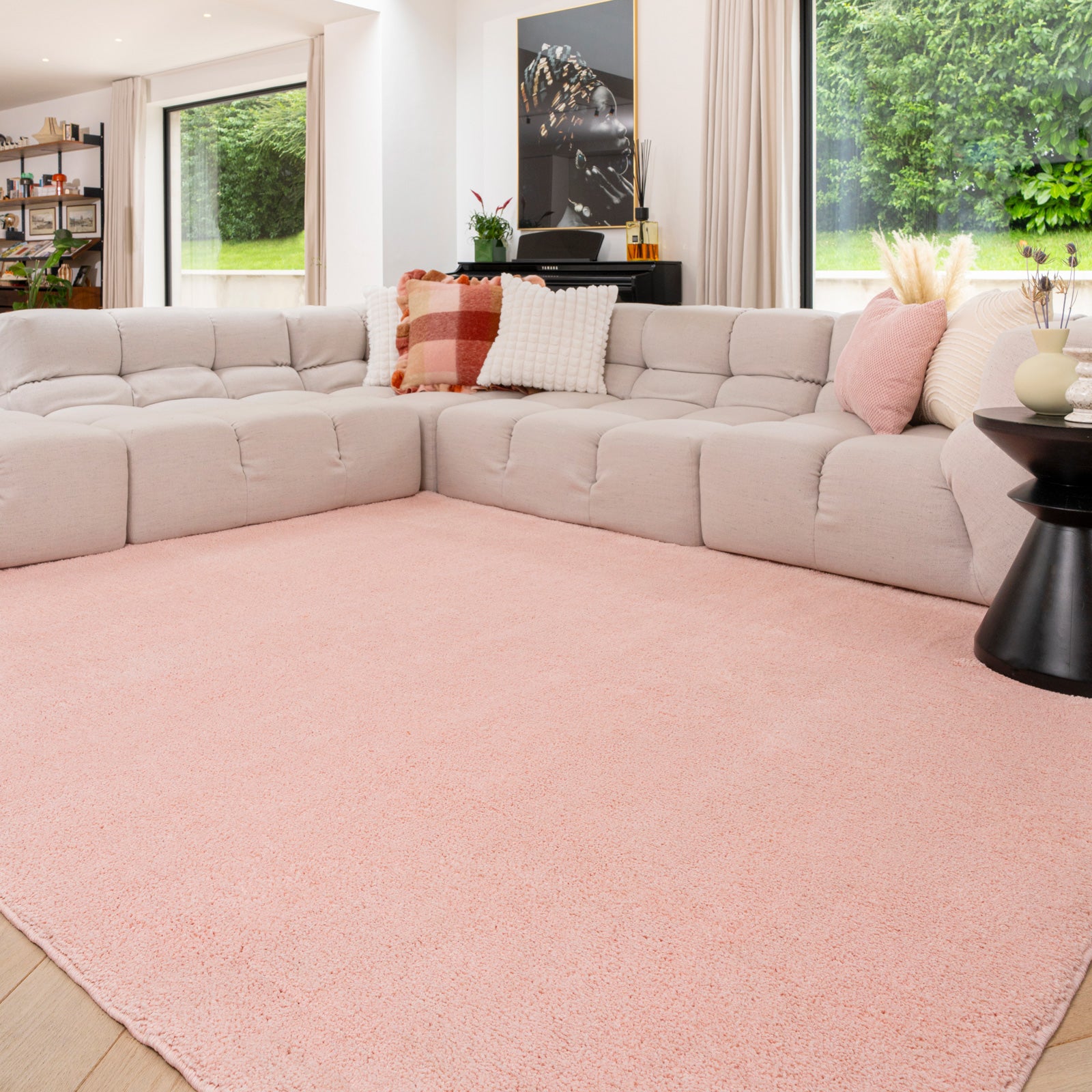 Soft Washable Blush Pink Shaggy Rug