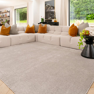 Soft Washable Silver Grey Shaggy Rug