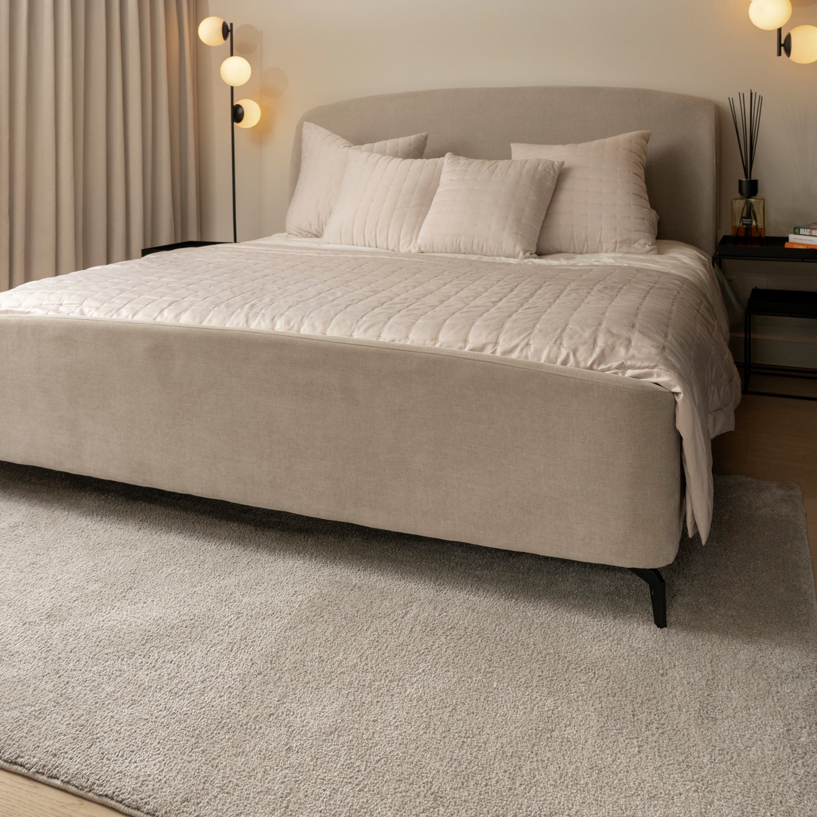 Soft Washable Silver Grey Shaggy Rug