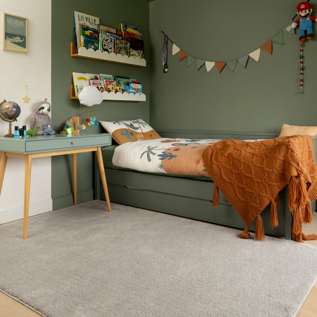 Soft Washable Silver Grey Shaggy Rug