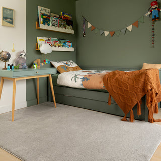 Soft Washable Silver Grey Shaggy Rug