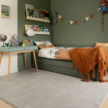 Soft Washable Silver Grey Shaggy Rug