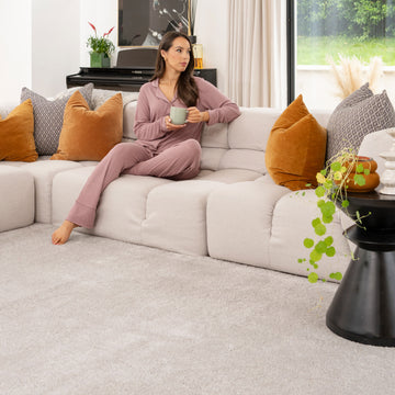 Soft Washable Silver Grey Shaggy Rug