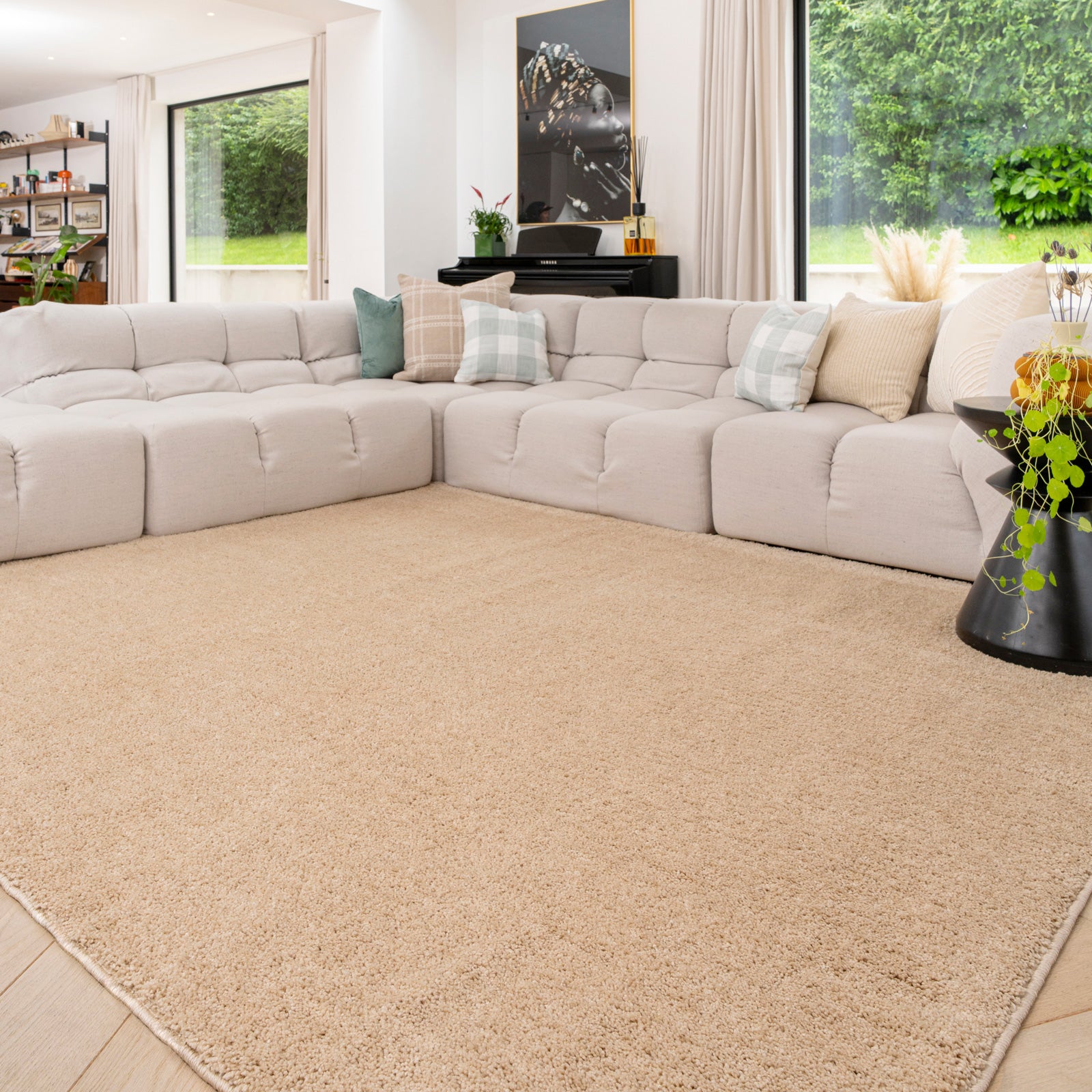 Soft Washable Cream Shaggy Rug