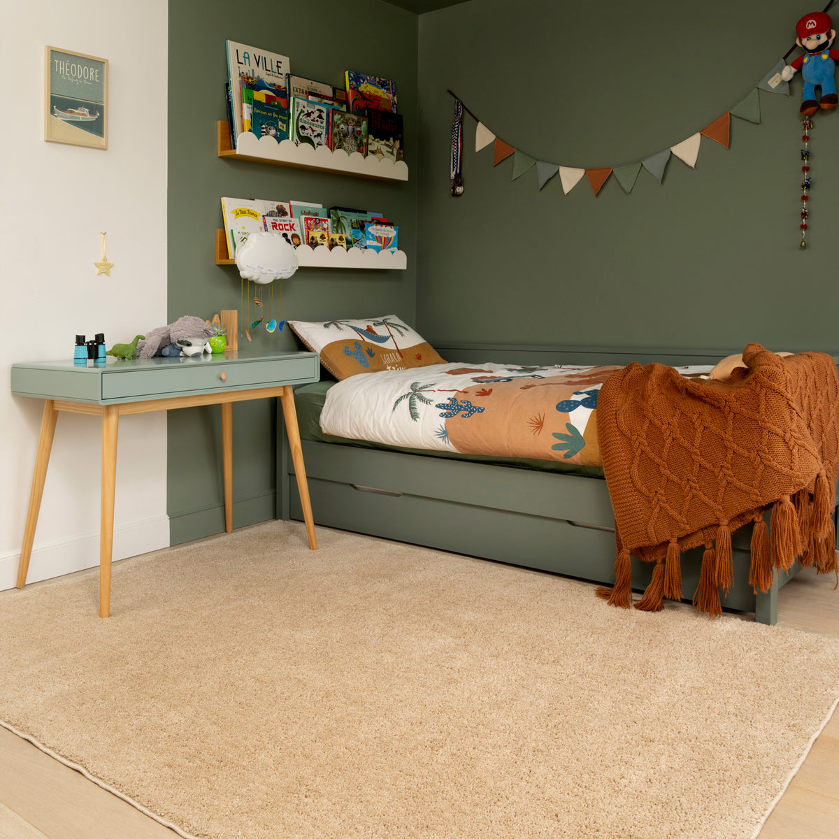 Soft Washable Cream Shaggy Rug