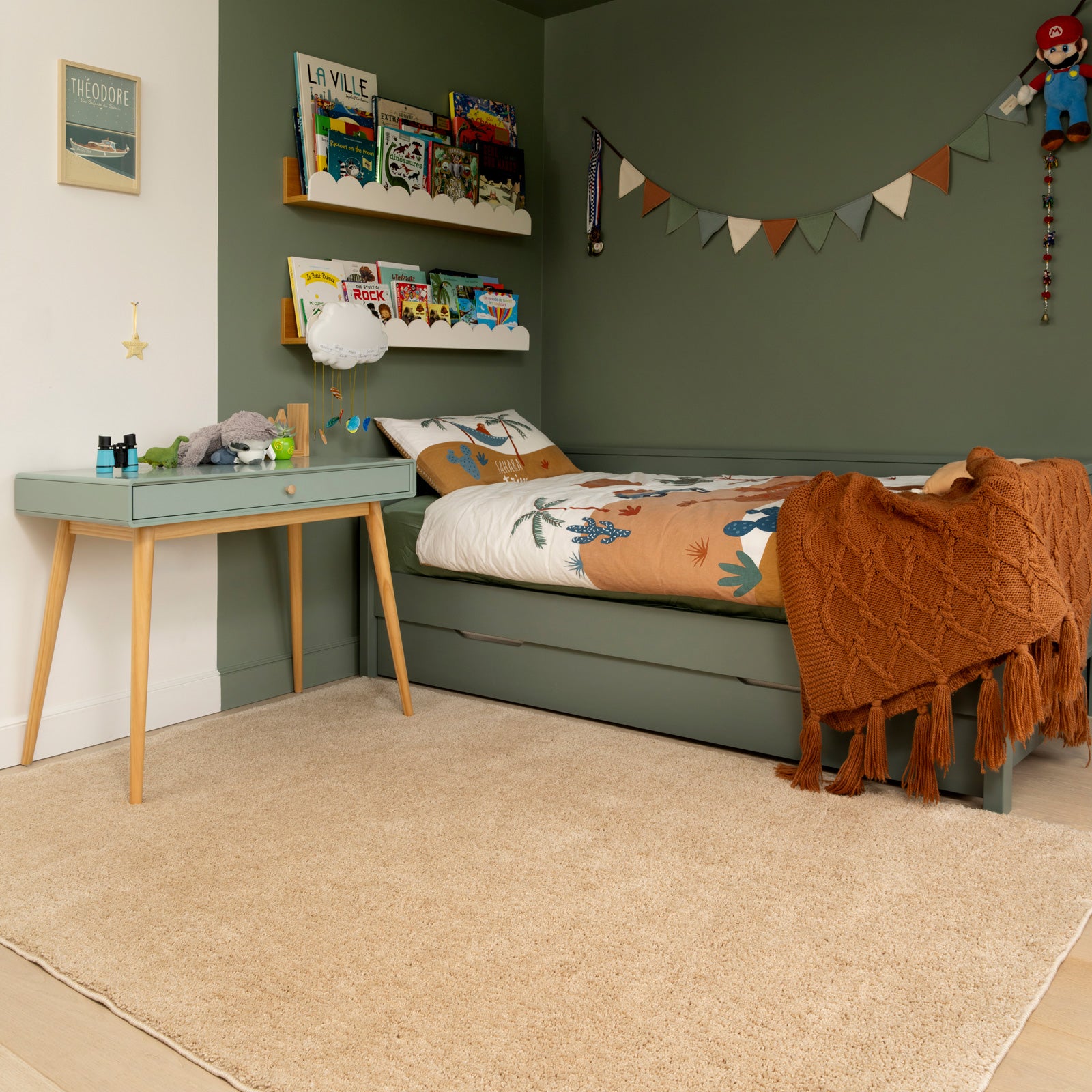 Soft Washable Cream Shaggy Rug