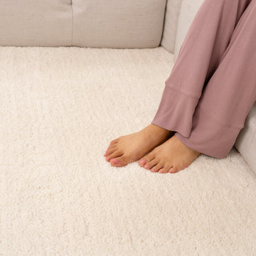 Soft Washable Light Cream Shaggy Rug