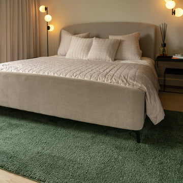 Soft Washable Green Shaggy Rug