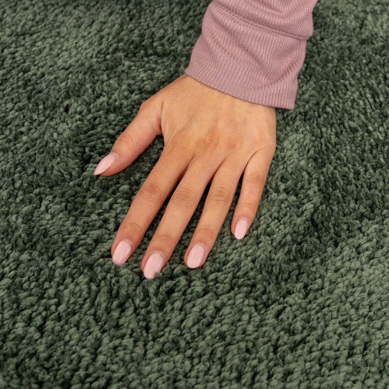 Soft Washable Green Shaggy Rug