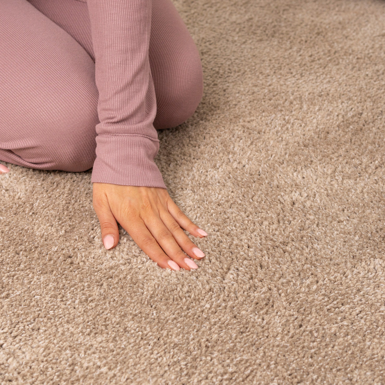 Soft Washable Beige Shaggy Rug