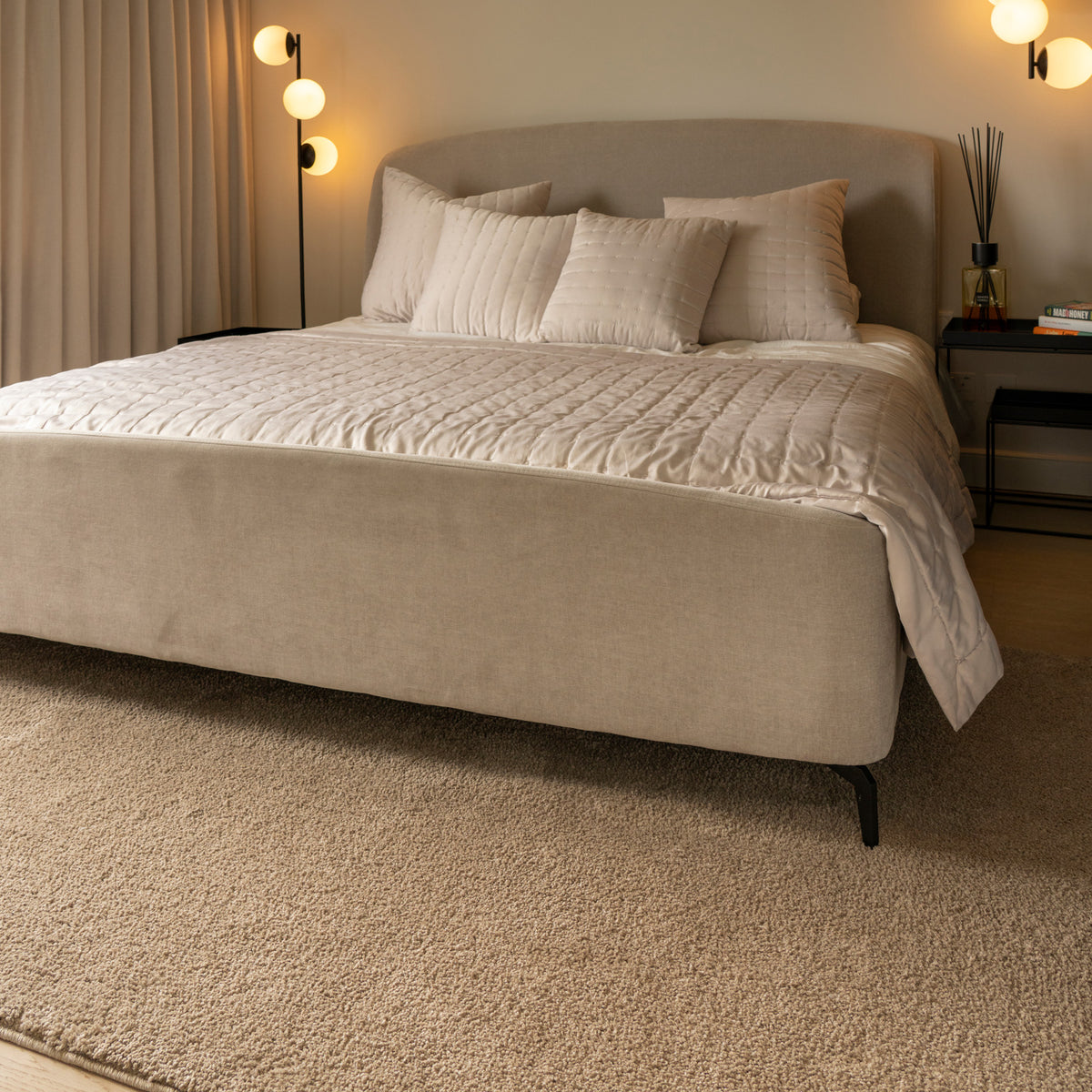 Soft Washable Beige Shaggy Rug