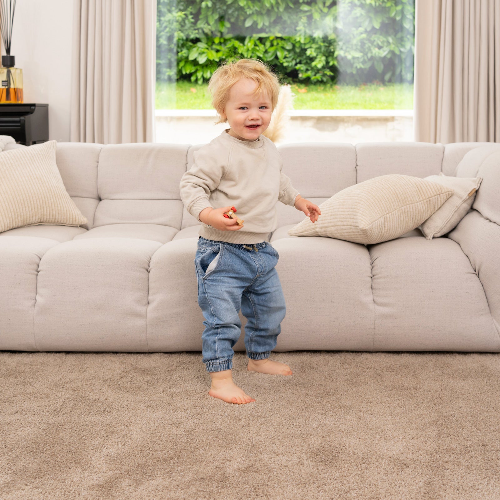 Soft Washable Beige Shaggy Rug