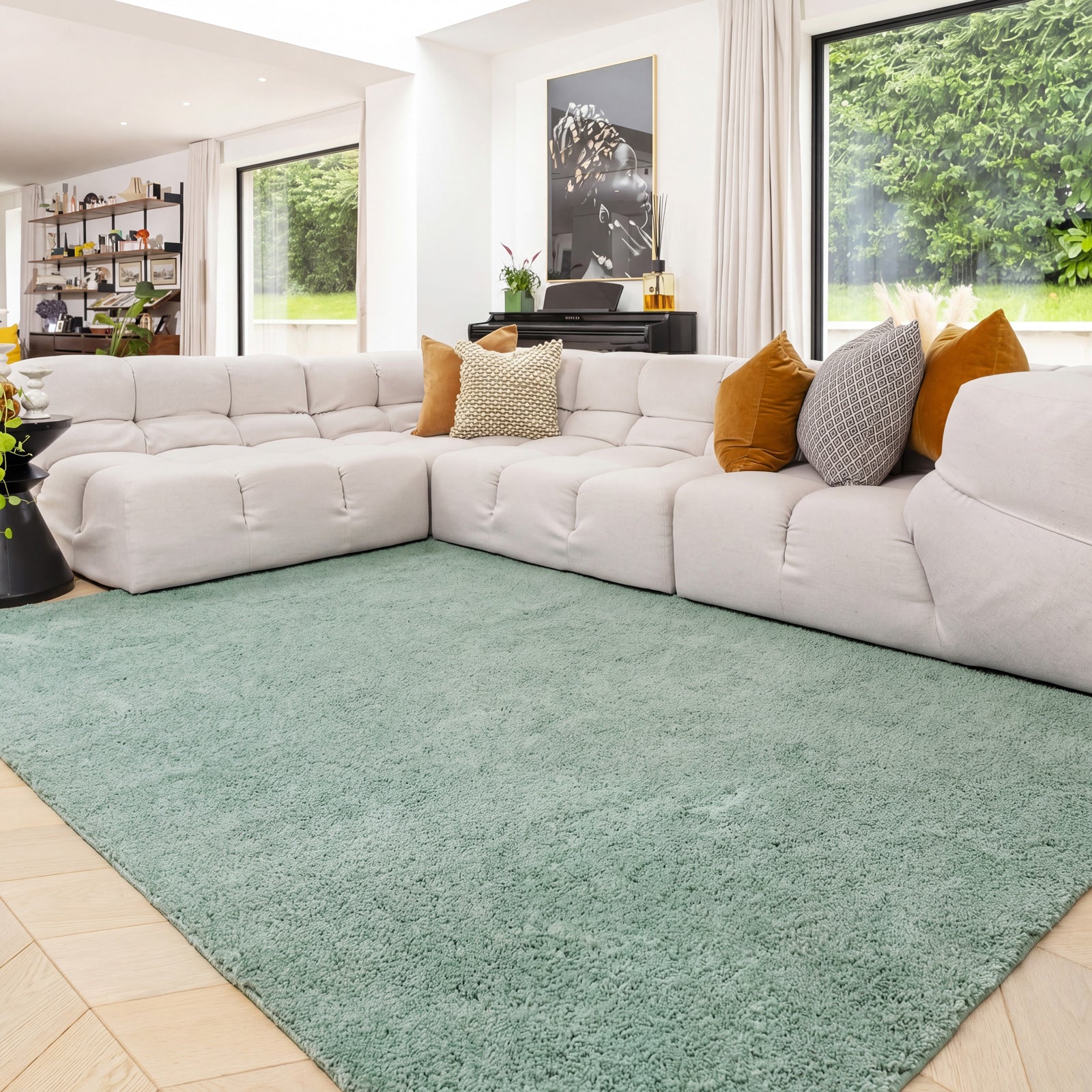 Cosy Washable Shaggy Duck Egg