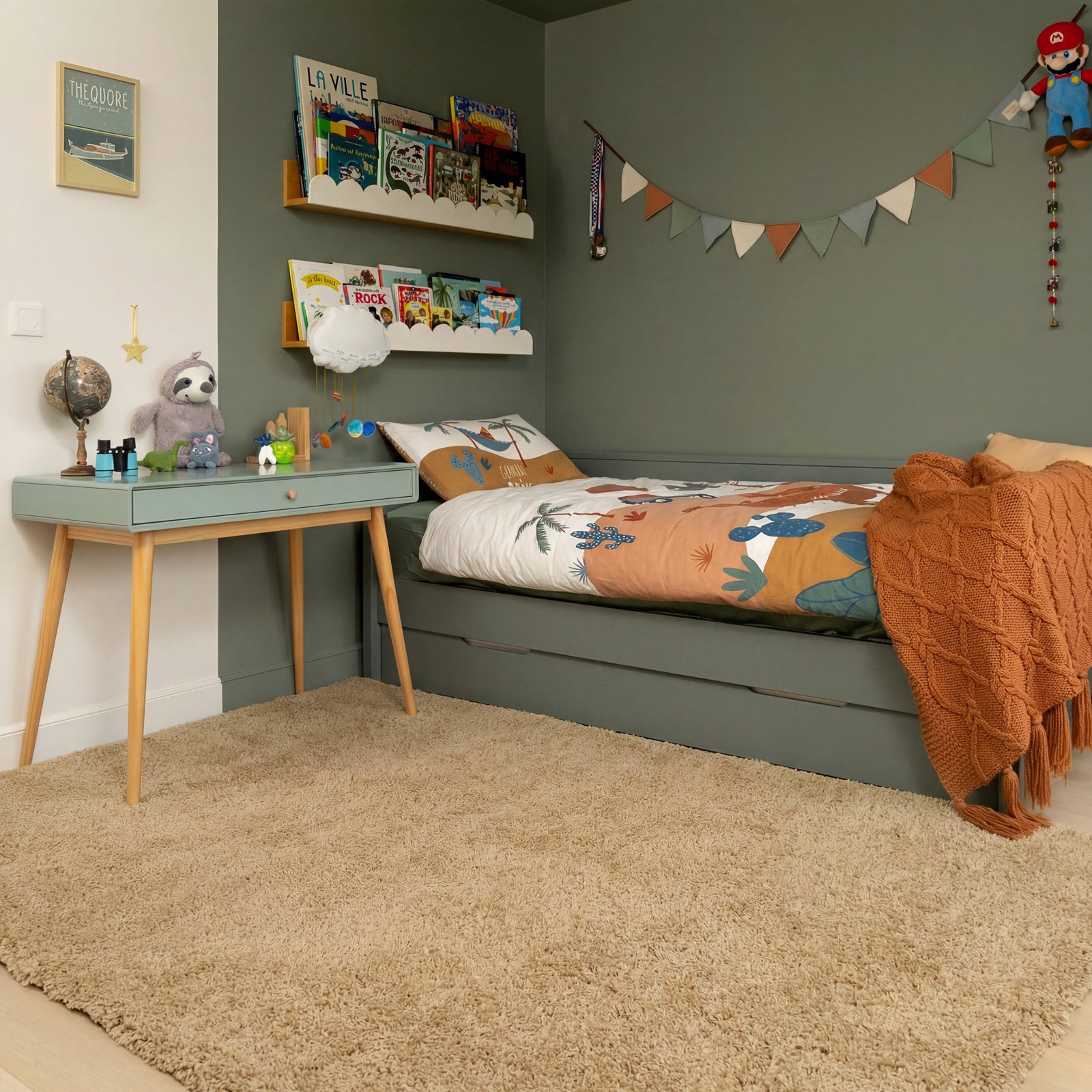 Premium Washable Shaggy Oatmeal Rug
