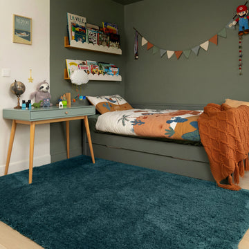 Premium Washable Shaggy Peacock Teal
