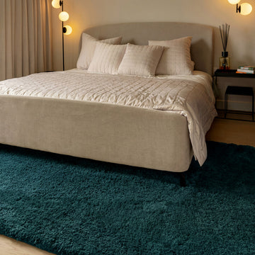 Premium Washable Shaggy Peacock Teal