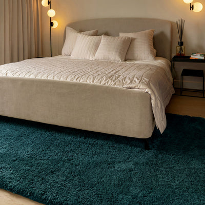 Premium Washable Shaggy Peacock Teal
