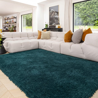 Premium Washable Shaggy Peacock Teal