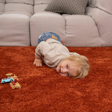 Premium Washable Terracotta Shaggy Rug