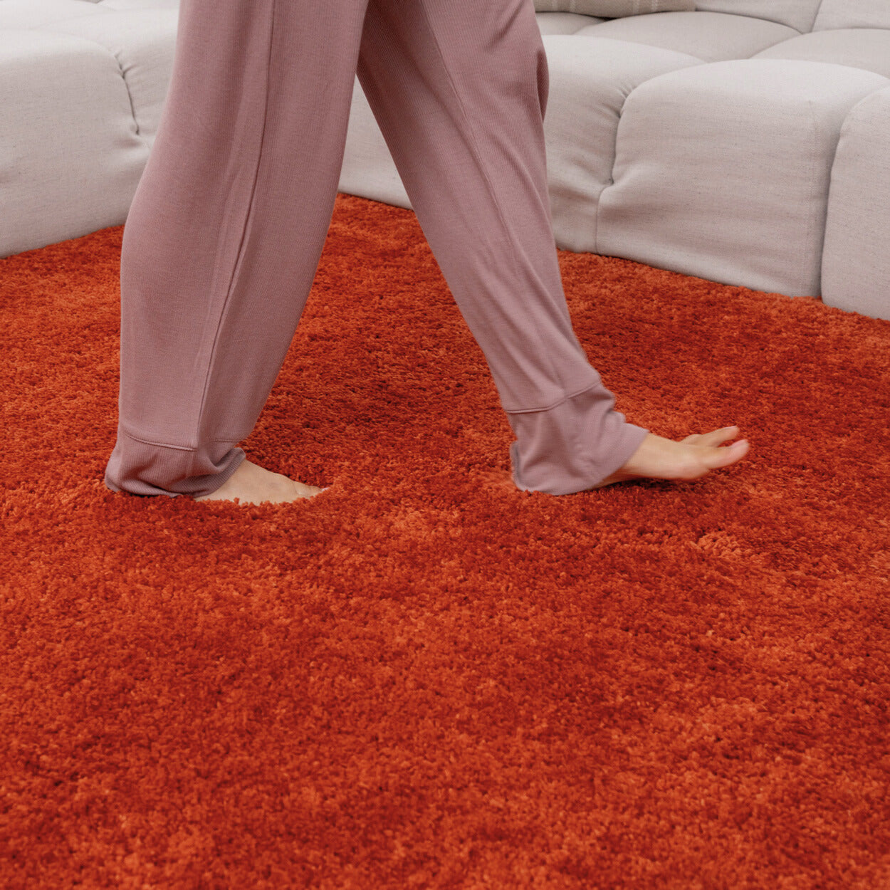 Premium Washable Terracotta Shaggy Rug