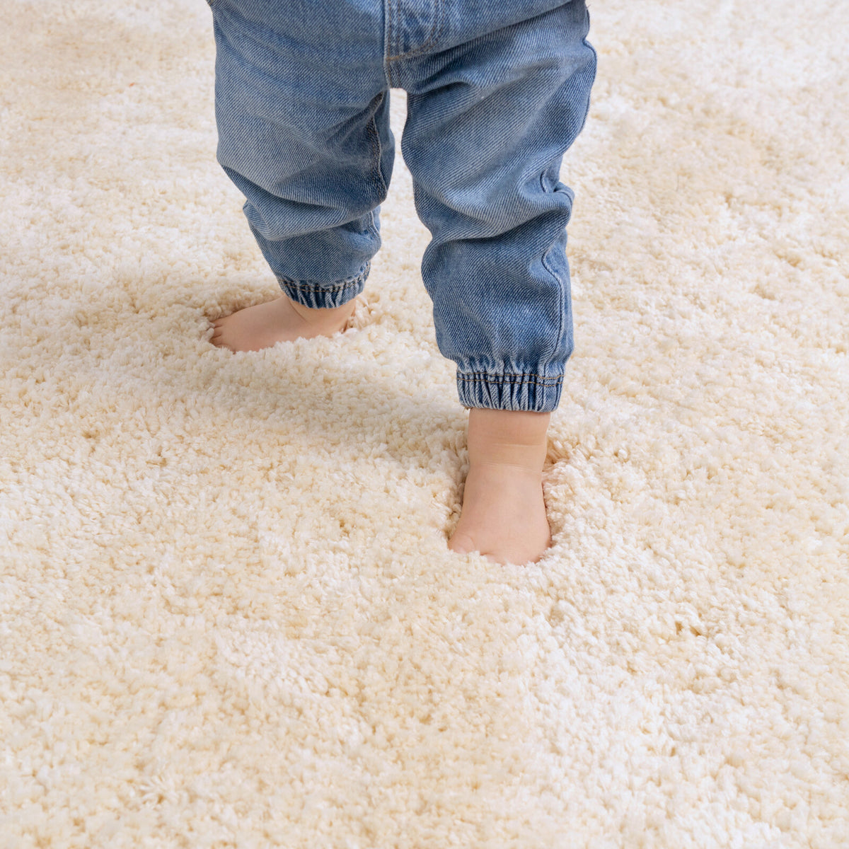 Premium Washable Shaggy Cream Rug