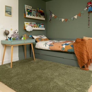 Premium Washable Shaggy Olive Green Rug