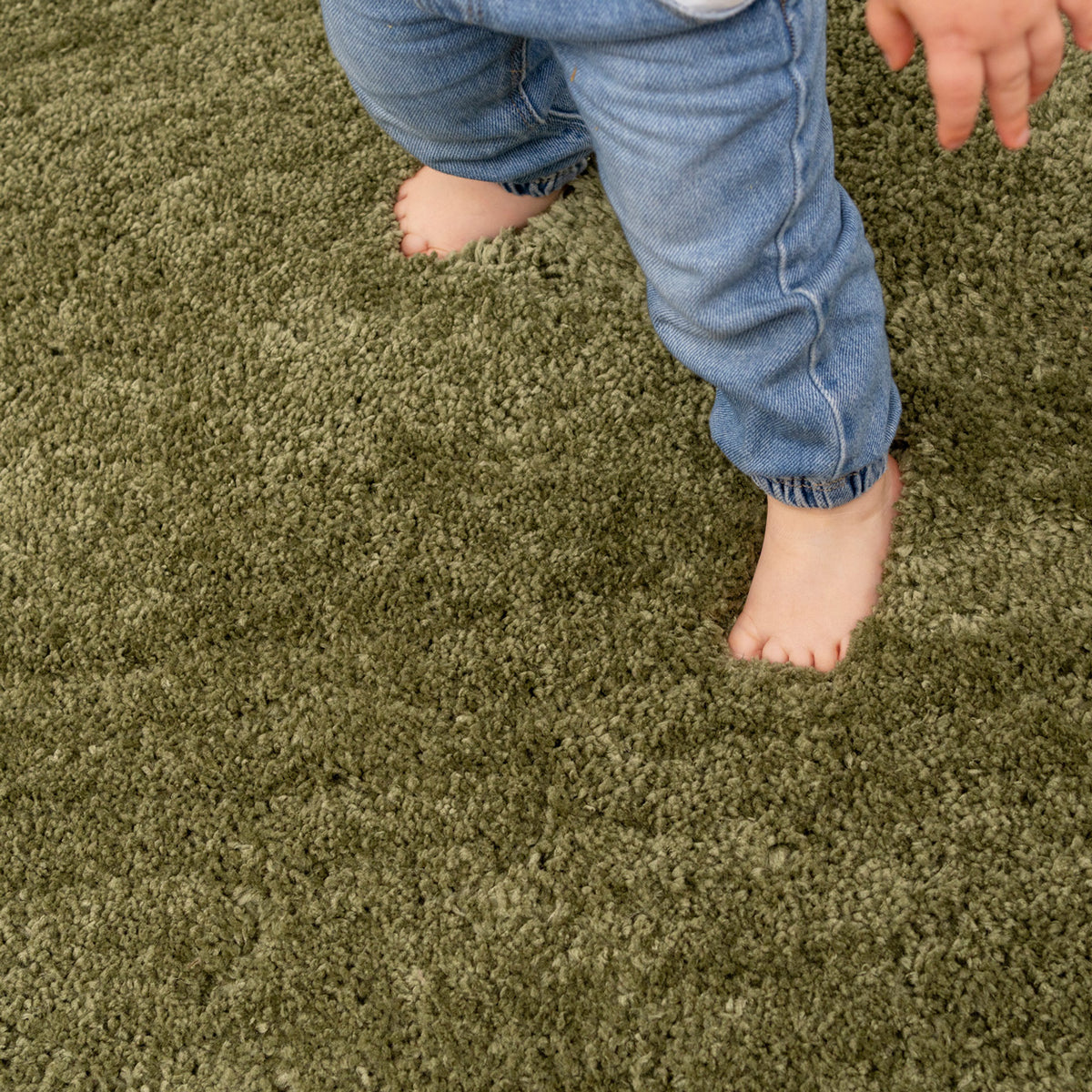 Premium Washable Shaggy Olive Green Rug