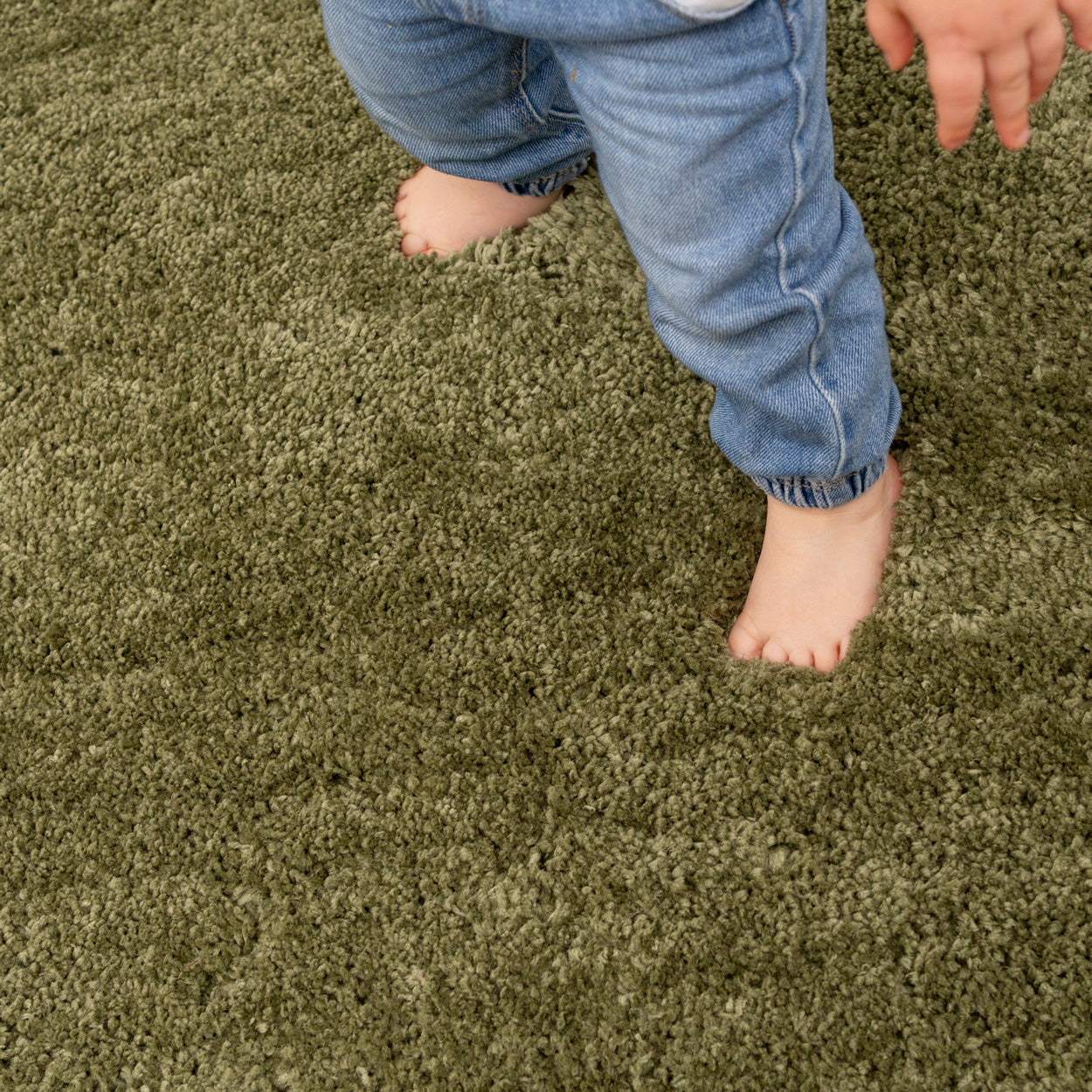 Premium Washable Shaggy Olive Green Rug