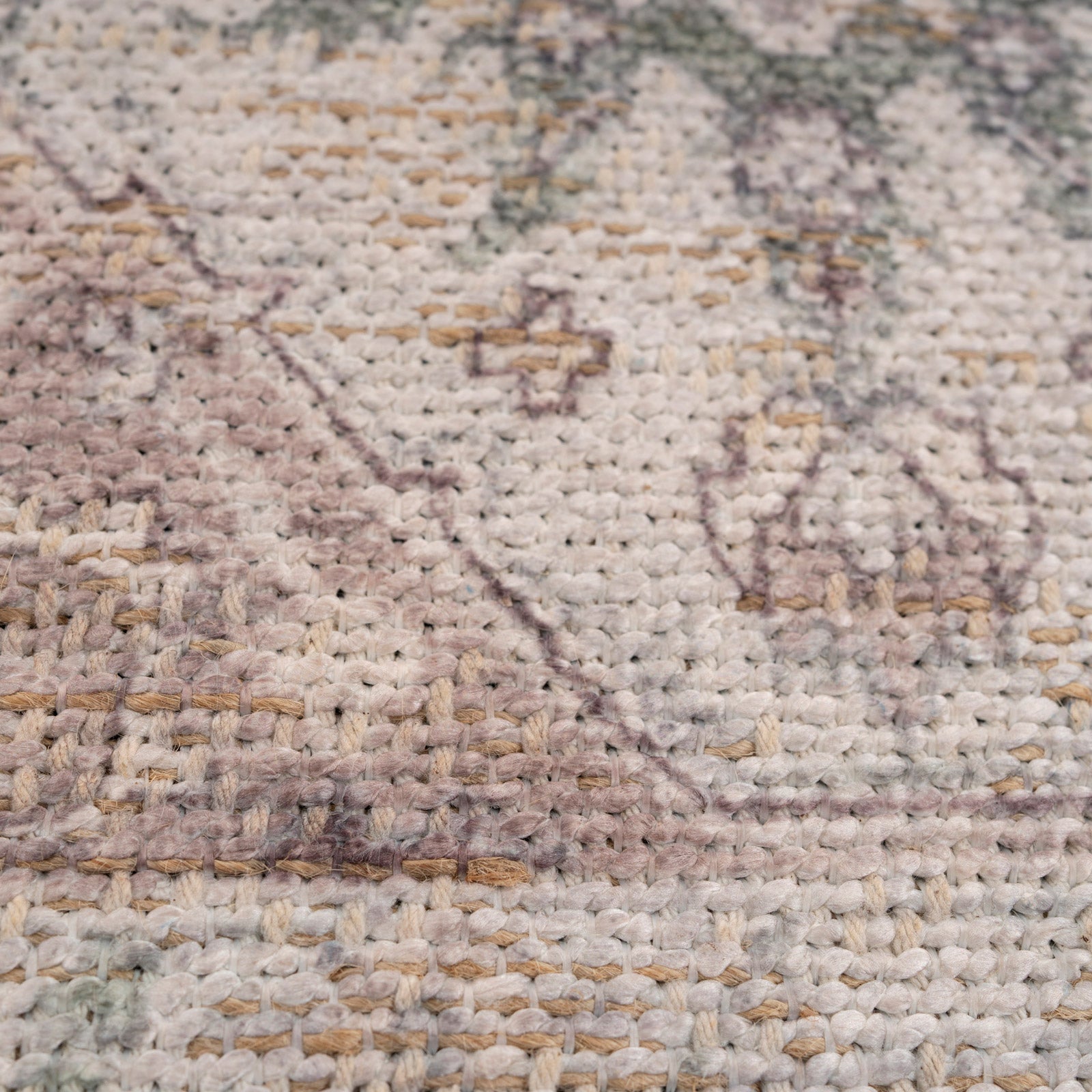 Washable Vintage Green Jute Style Rug - Cova