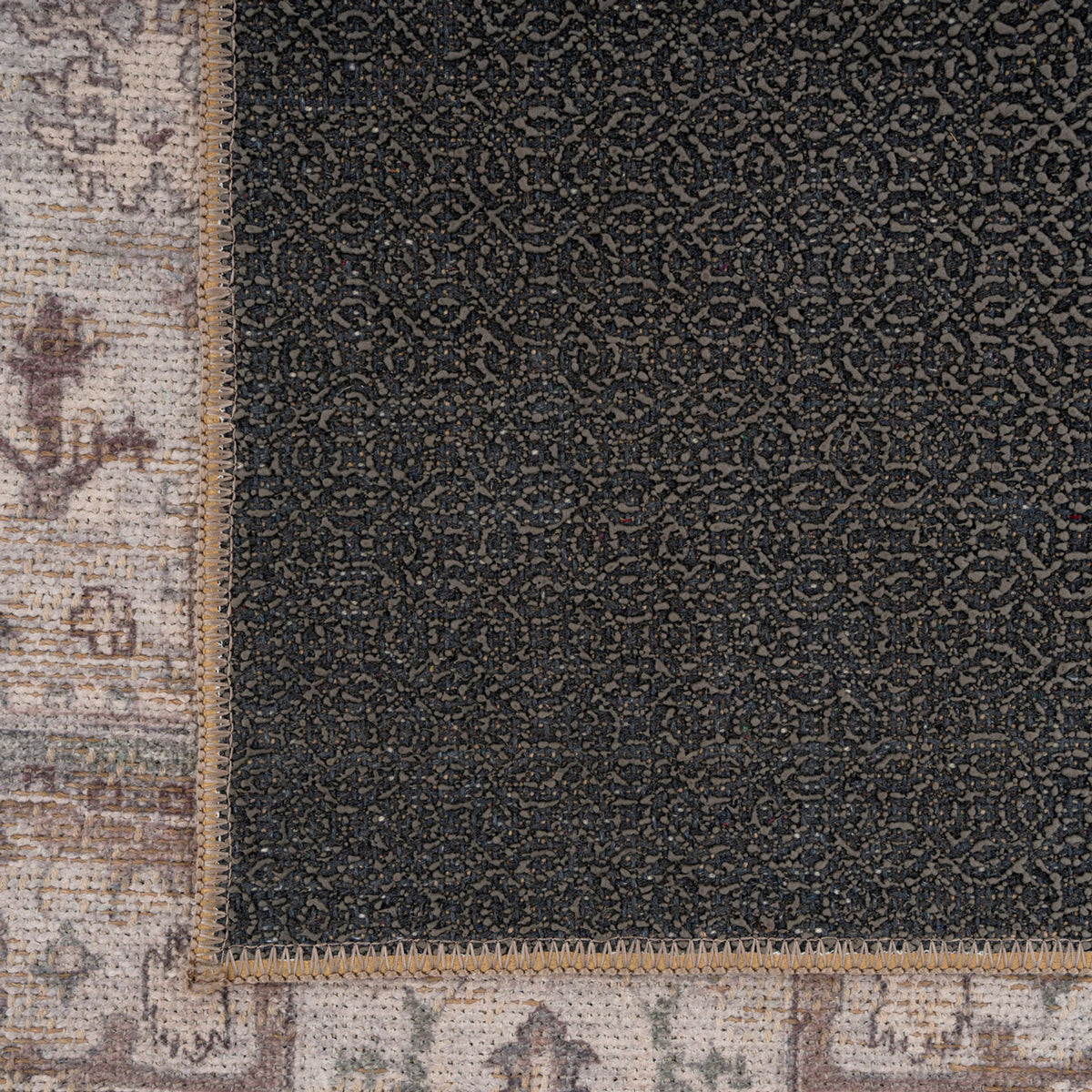Washable Vintage Green Jute Style Runner - Cova
