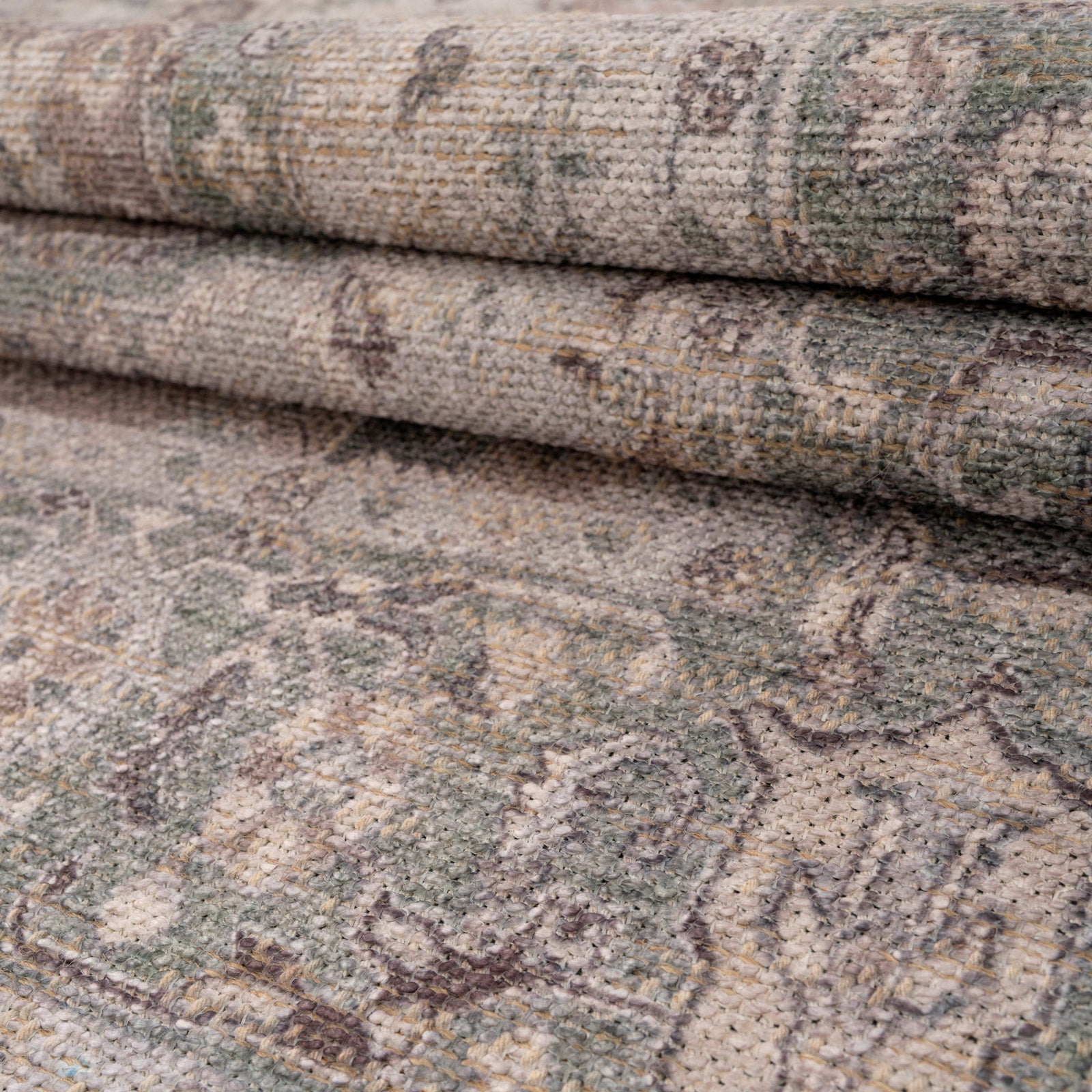 Washable Vintage Green Jute Style Runner - Cova