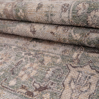 Washable Vintage Green Jute Style Runner - Cova