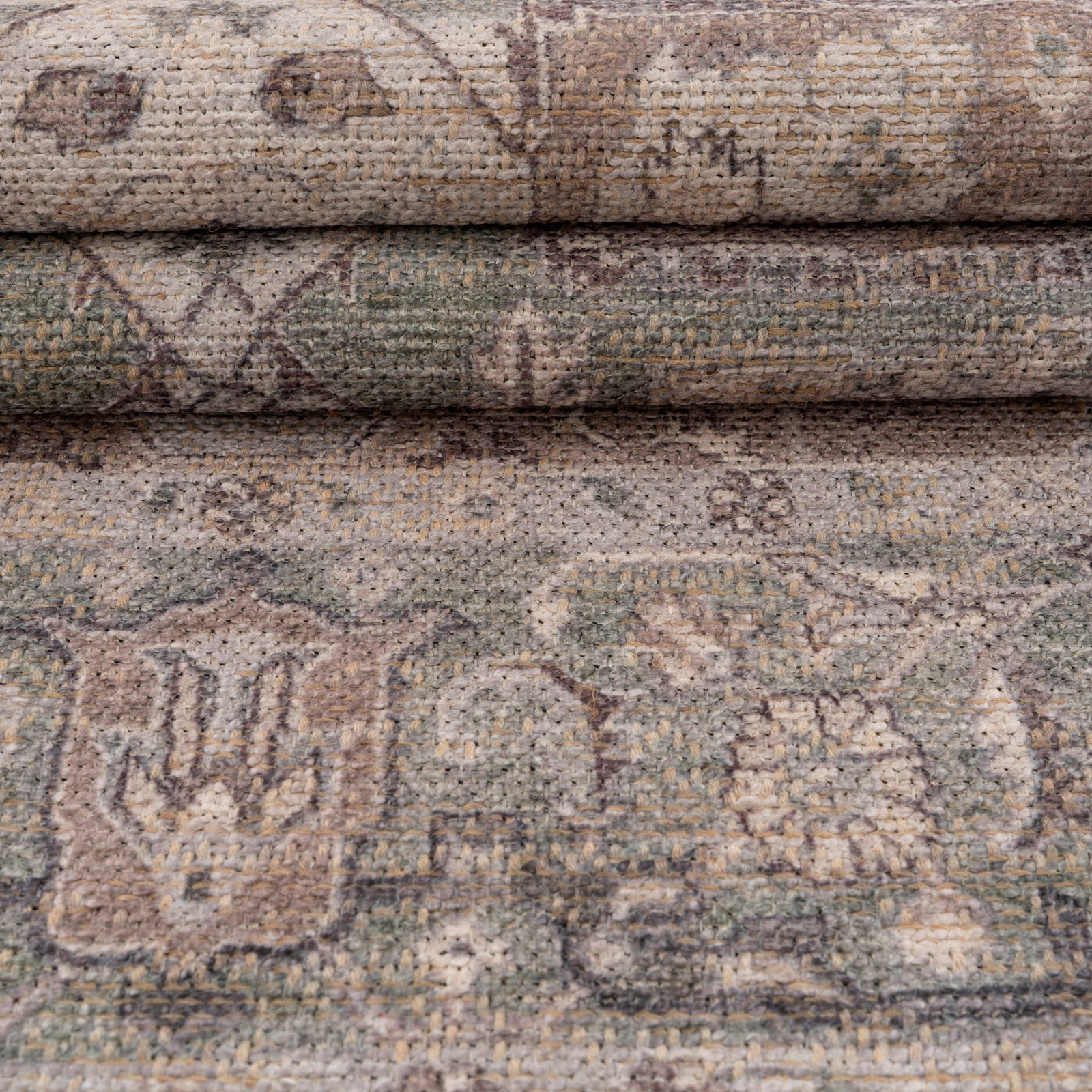 Washable Vintage Green Jute Style Rug - Cova