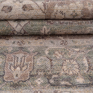 Washable Vintage Green Jute Style Rug - Cova