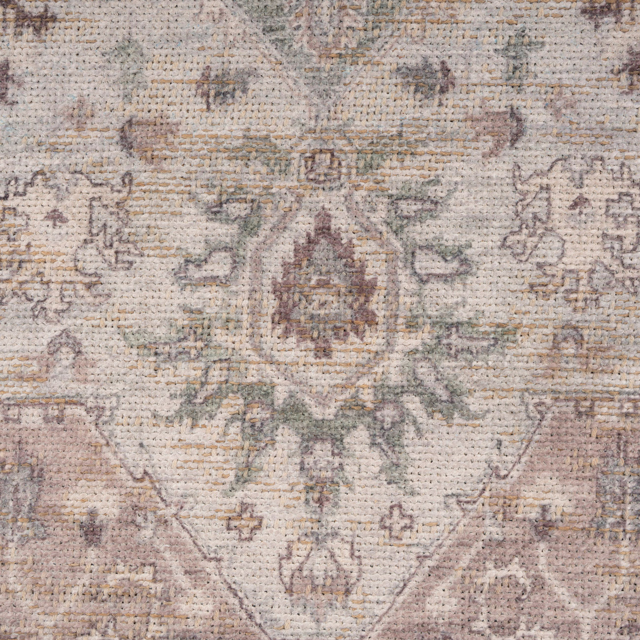 Washable Vintage Green Jute Style Runner - Cova