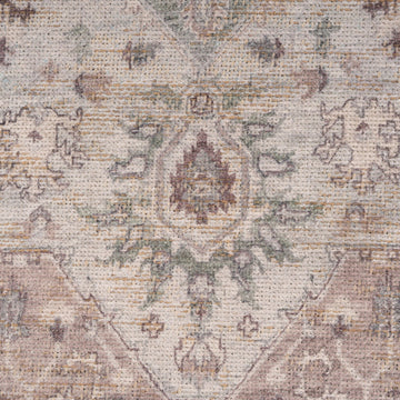 Washable Vintage Green Jute Style Runner - Cova