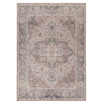 Washable Vintage Green Jute Style Rug - Cova