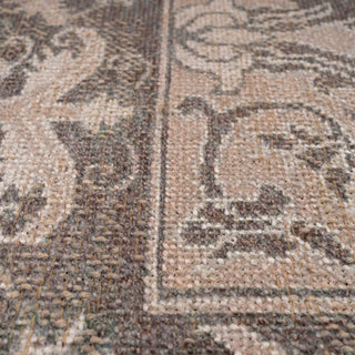 Washable Brown Ornate Jute Style Runner - Eden