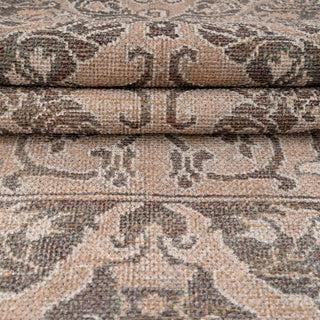Washable Brown Ornate Jute Style Rug - Eden