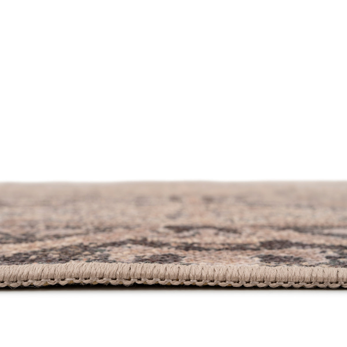 Washable Brown Ornate Jute Style Rug - Eden