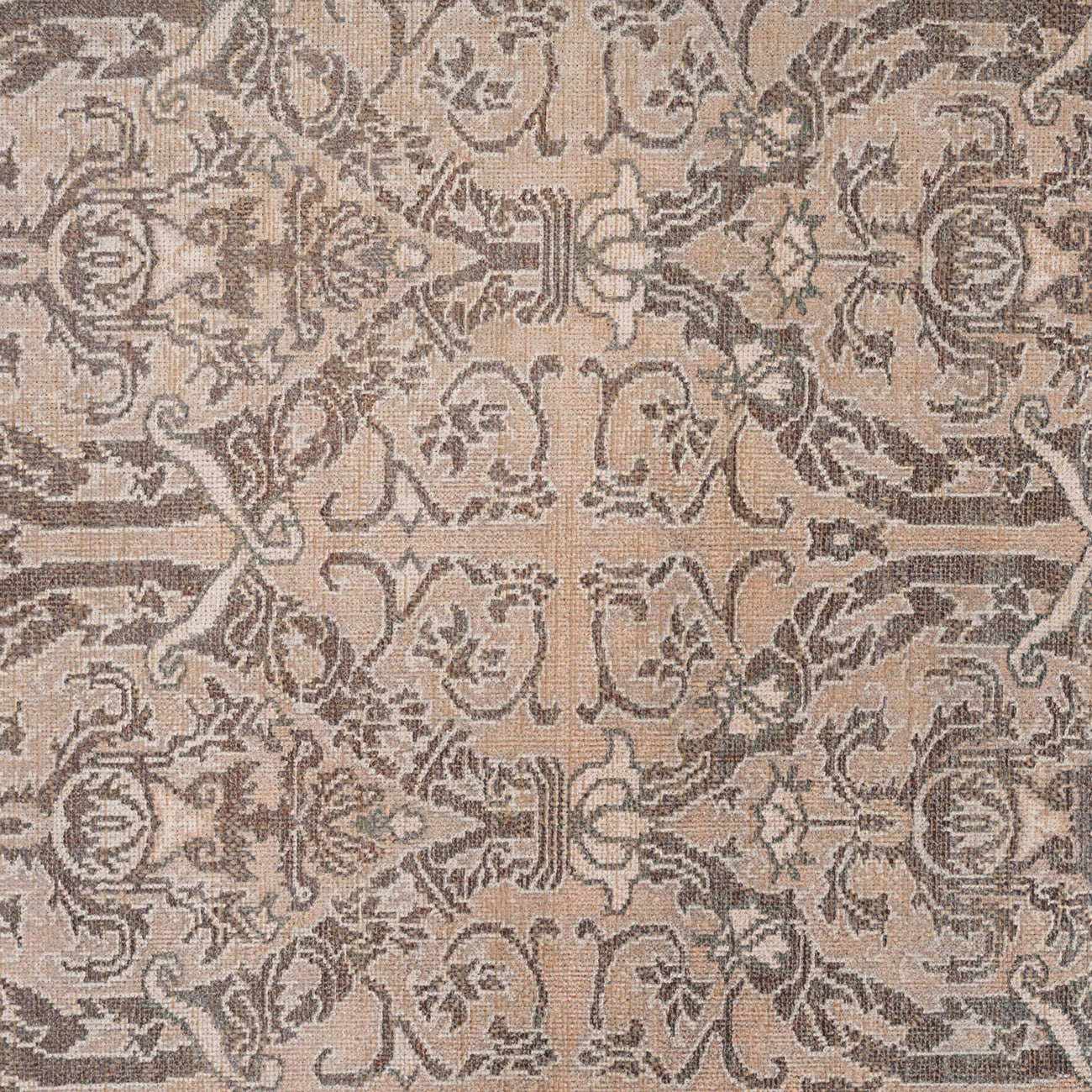 Washable Brown Ornate Jute Style Rug - Eden