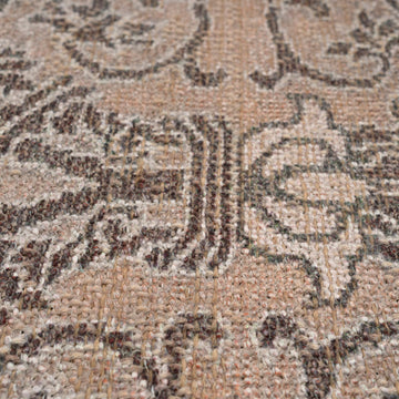 Washable Brown Ornate Jute Style Runner - Eden