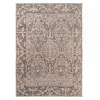 Washable Brown Ornate Jute Style Rug - Eden
