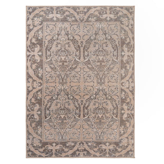 Washable Brown Ornate Jute Style Rug - Eden
