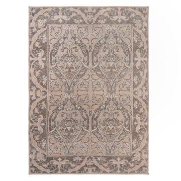 Washable Brown Ornate Jute Style Rug - Eden