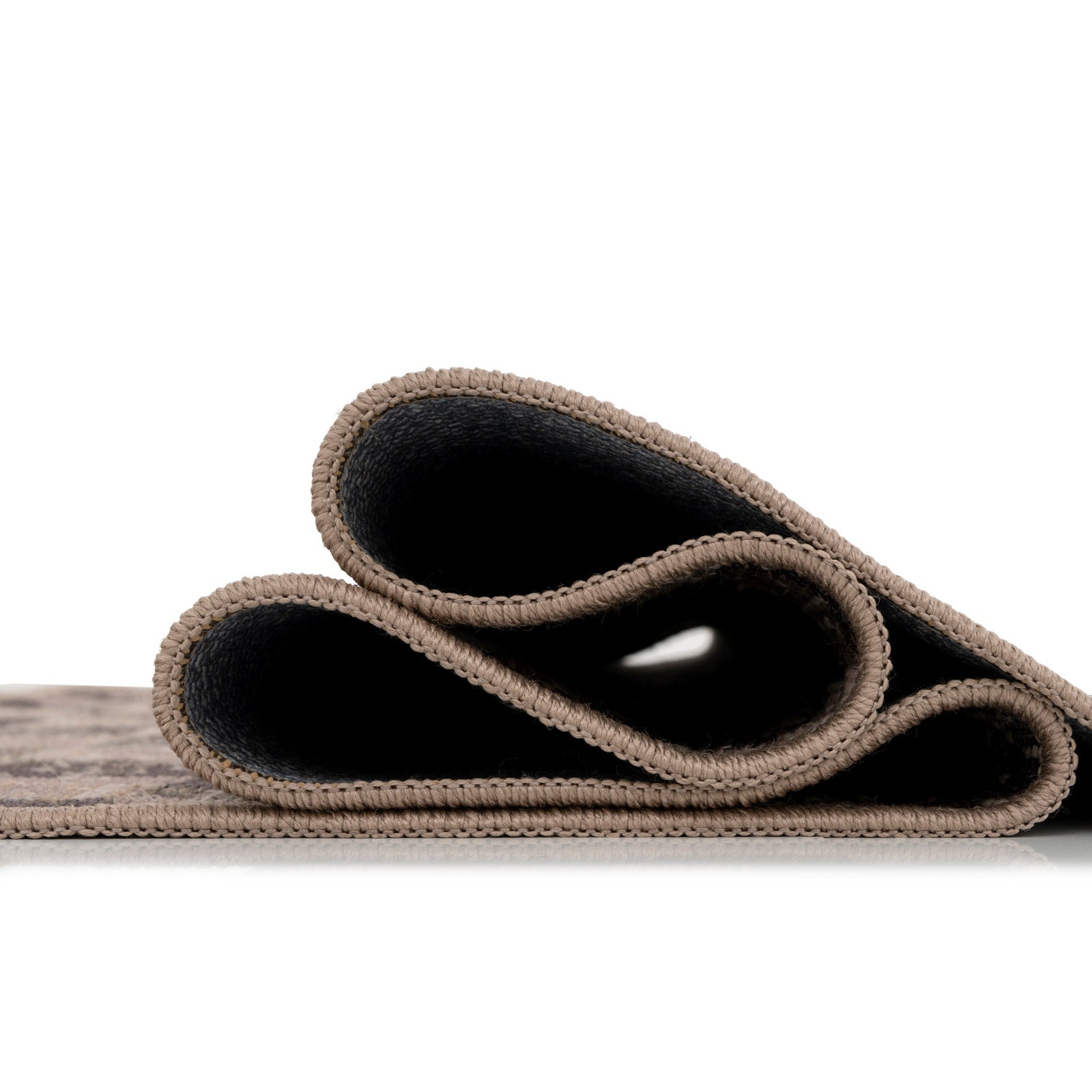 Washable Brown Checkerboard Jute Style Runner - Juno