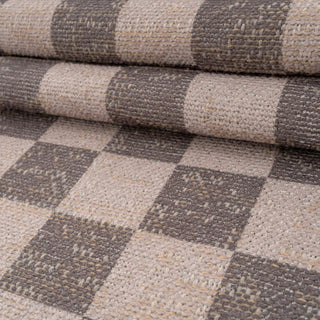 Washable Brown Checkerboard Jute Style Rug - Juno